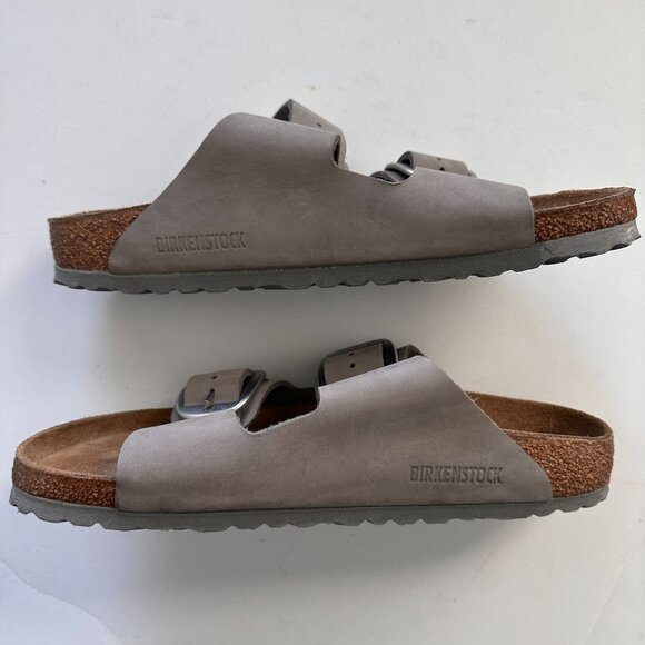 BIRKENSTOCK Arizona Big Buckle Nubuck Leather Pure Sage Grey Size 40 EU W9 / M7 - Picture 6 of 15